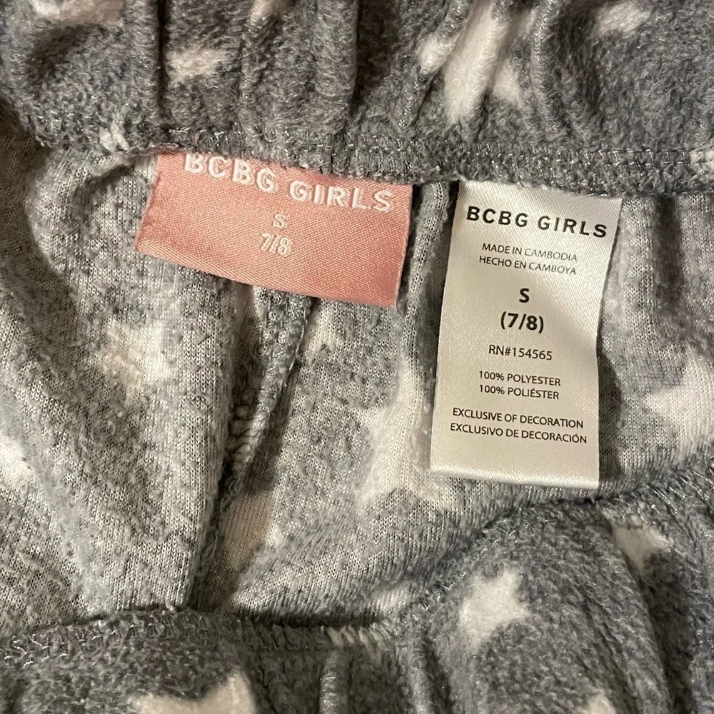 BCBG girls gray white star lounge shorts pajama bottoms